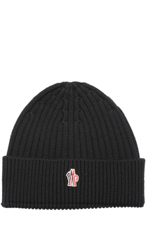 Шерстяная шапка фактурной вязки Moncler