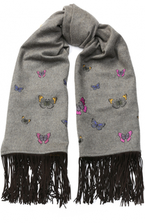 Кашемировый палантин с вышивками и замшевой отделкой Piacenza Cashmere 1733