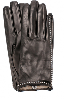 Кожаные перчатки с металлической отделкой Sermoneta Gloves