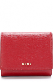 Кожаный кошелек с клапаном с логотипом бренда DKNY