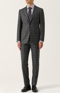 Шерстяной костюм в клетку с пиджаком на двух пуговицах Ermenegildo Zegna