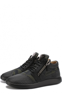 Комбинированные кроссовки Runner с камуфляжным принтом Giuseppe Zanotti Design