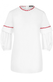 Хлопковый топ с контрастной отделкой Alexander McQueen