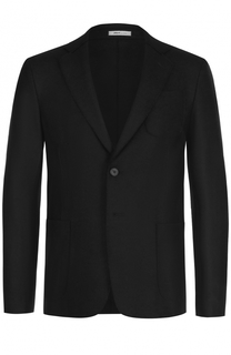 Однобортный пиджак из смеси шерсти и вискозы Armani Collezioni