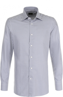 Хлопковая сорочка с воротником кент Ermenegildo Zegna