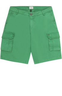 Хлопковые шорты с накладными карманами Armani Junior