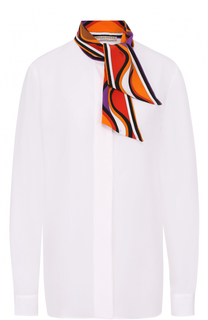 Шелковая блуза с контрастным воротником Emilio Pucci
