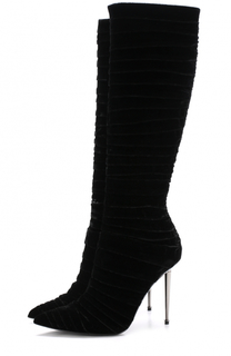 Текстильные сапоги Metal Heel с фактурной отделкой Tom Ford