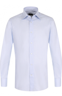 Хлопковая сорочка с воротником кент Ermenegildo Zegna