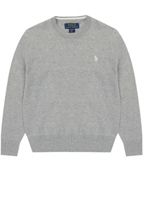 Хлопковый пуловер с логотипом бренда Polo Ralph Lauren