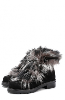 Замшевые сапоги Be Foxy с отделкой из меха лисы Stuart Weitzman