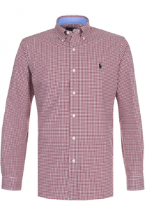 Хлопковая рубашка с воротником button down Polo Ralph Lauren