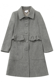 Однобортное пальто с оборкой Aletta