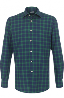 Хлопковая рубашка в клетку Kiton