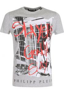 Хлопковая футболка с принтом Philipp Plein