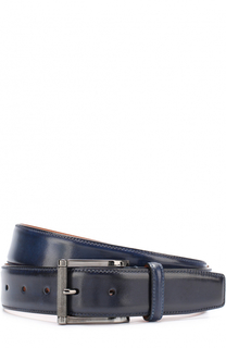 Кожаный ремень с металлической пряжкой Santoni