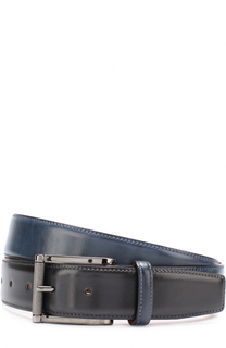 Кожаный ремень с металлической пряжкой Santoni