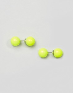 Серьги-шарики неонового цвета ASOS - Желтый
