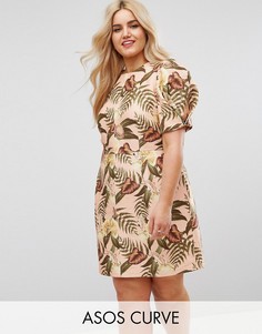 Платье с отделкой на рукавах ASOS CURVE - Мульти