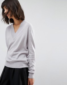 Джемпер из 100% кашемира с V-образным вырезом ASOS WHITE - Серый