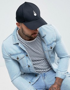 Черная бейсболка с вышивкой ASOS - Черный