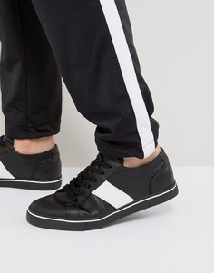 Черные кроссовки в стиле ретро с белыми полосками ASOS - Черный