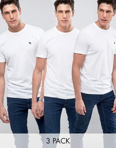 3 белые облегающие футболки с круглым вырезом Abercrombie &amp; Fitch - Скидка 25 - Белый
