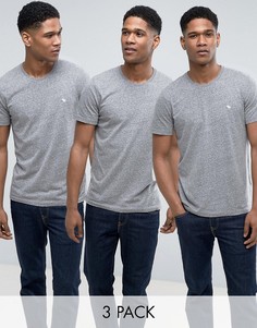 3 узких серых футболки с круглым вырезом Abercrombie &amp; Fitch - Скидка 25 - Серый