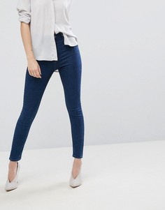 Выбеленные облегающие джинсы с завышенной талией ASOS RIDLEY - Синий