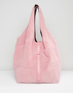 Замшевая сумка на плечо ASOS - Розовый