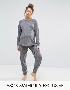 Комплект с джоггерами и свитшотом для беременных ASOS Maternity LOUNGE - Серый