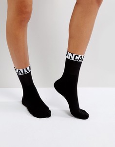 Короткие носки с логотипом Calvin Klein - Черный