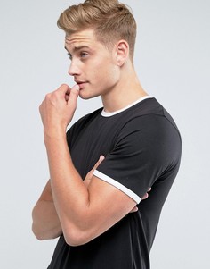 Облегающая футболка с контрастной отделкой D-Struct - Черный