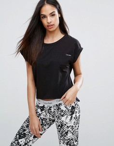 Цельнокройная футболка с круглым вырезом и короткими рукавами Calvin Klein - Черный