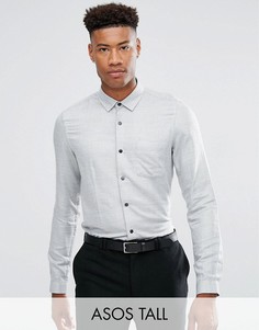 Серая меланжевая рубашка классического кроя ASOS TALL - Серый