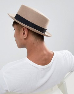 Белая шляпа с узкими полями ASOS - Бежевый