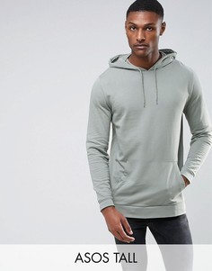 Длинный худи выбеленного цвета хаки ASOS TALL - Зеленый