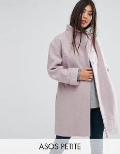 Фактурное пальто-накидка ASOS PETITE - Розовый