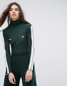 Боди в рубчик с высоким воротом и длинными рукавами Ellesse - Зеленый