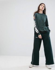 Широкие спортивные штаны с полосками Ellesse - Зеленый
