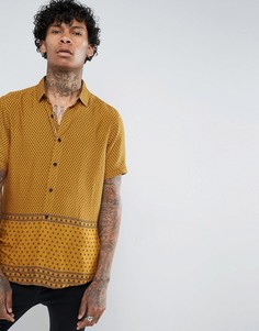 Рубашка классического кроя из вискозы с принтом ASOS - Коричневый