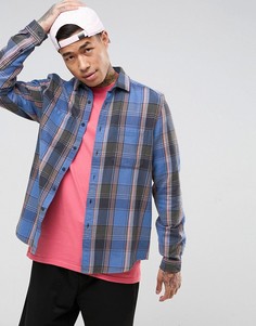 Голубая рубашка классического кроя в клетку ASOS - Синий