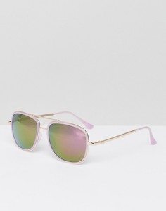 Квадратные солнцезащитные очки с затемненными линзами 7X - Розовый