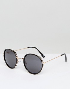 Черные круглые солнцезащитные очки ASOS - Черный