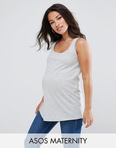 Длинный топ на лямках ASOS Maternity - Серый