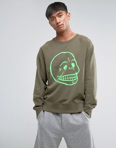 Свитер с принтом черепа Cheap Monday Rules - Зеленый