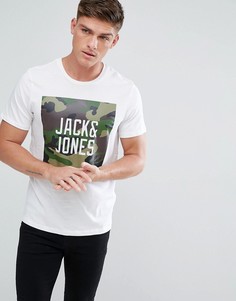 Камуфляжная футболка Jack and Jones - Белый