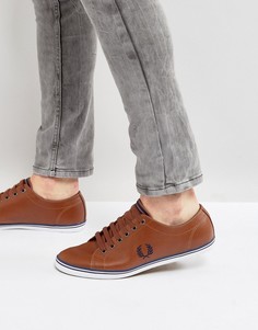 Светло-коричневые кожаные кеды Fred Perry Kingston - Рыжий