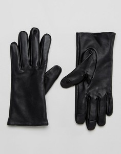 Однотонные кожаные перчатки ASOS - Черный