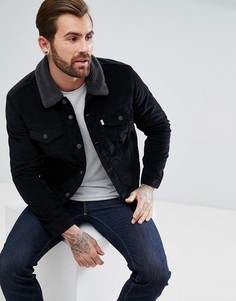 Черная вельветовая куртка с искусственным мехом Levis Type 3 - Черный Levis®